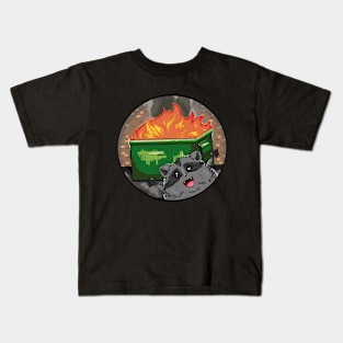 Dumpster Fire Panda Kids T-Shirt